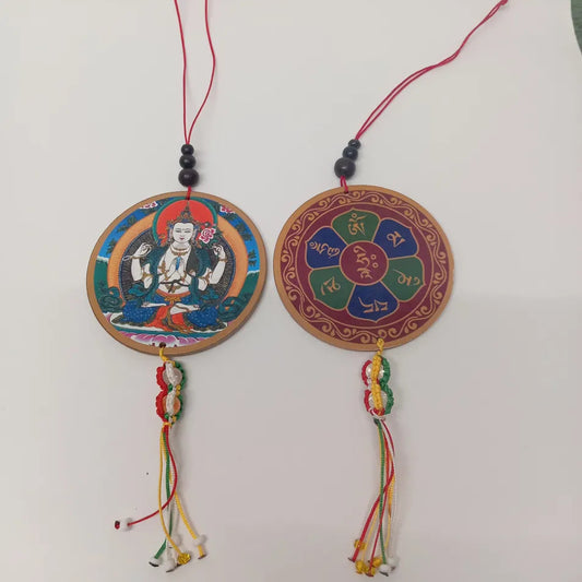 Colgante Tibetano Tara Blanca – Medallón Decorativo Espiritual