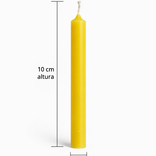 Vela Ritual Amarilla 10 cm – Éxito, Claridad y Energía Solar