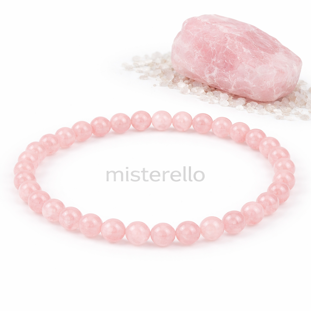 Pulsera de Cuarzo Rosa de 4 mm Mineral Natura