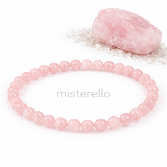 Pulsera de Cuarzo Rosa de 4 mm Mineral Natura