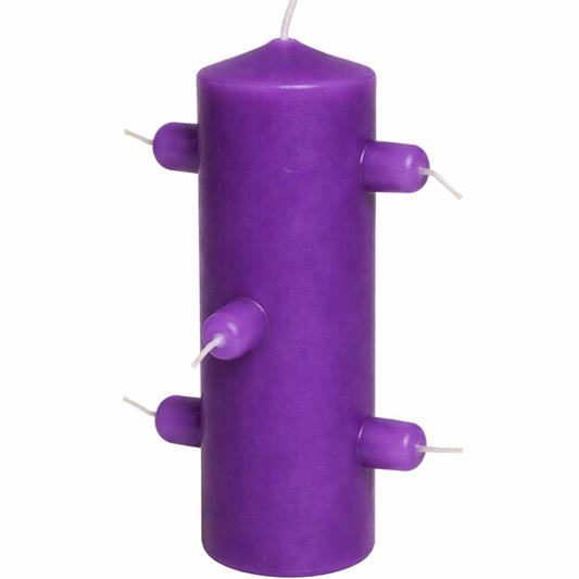 Velón Morado 7 Mechas – Ritual de Transmutación y Elevación Espiritual