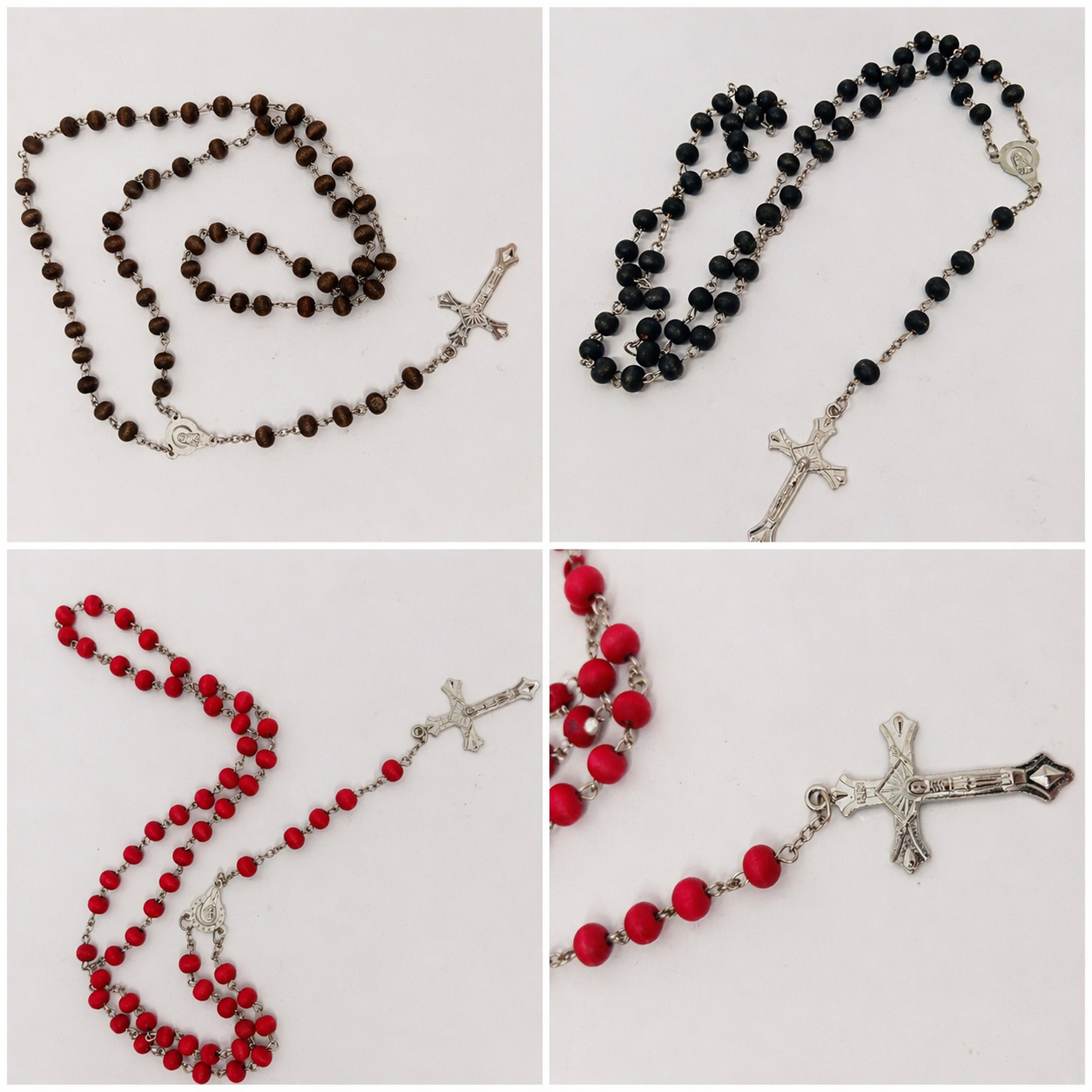 Rosario artesanal de madera con cruz | Collar espiritual