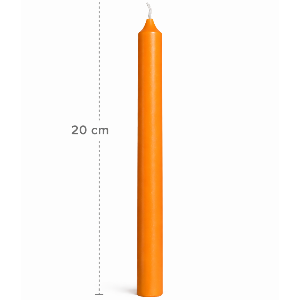 🧡 Vela Naranja 20 cm x 1,5 cm – Color Macizo