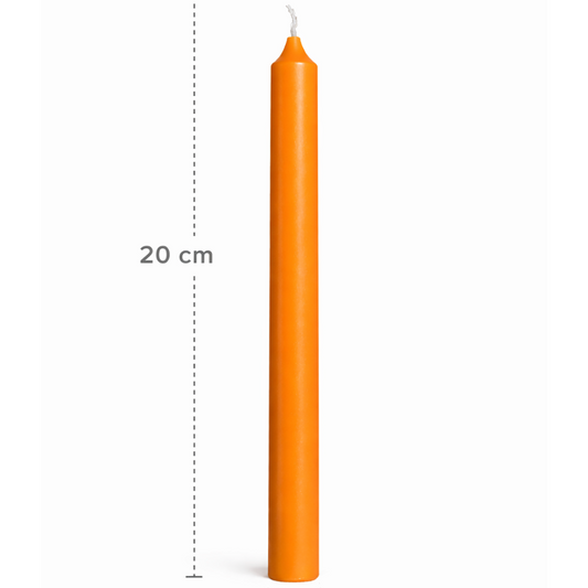 🧡 Vela Naranja 20 cm x 1,5 cm – Color Macizo