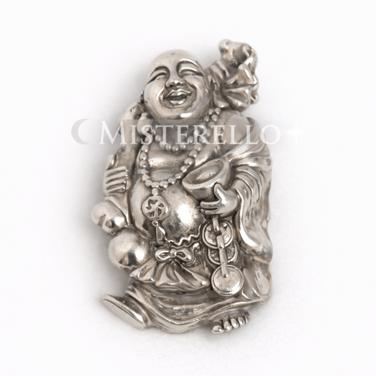 Colgante Buda Sonriente de Plata – Amuleto de Prosperidad y Abundancia