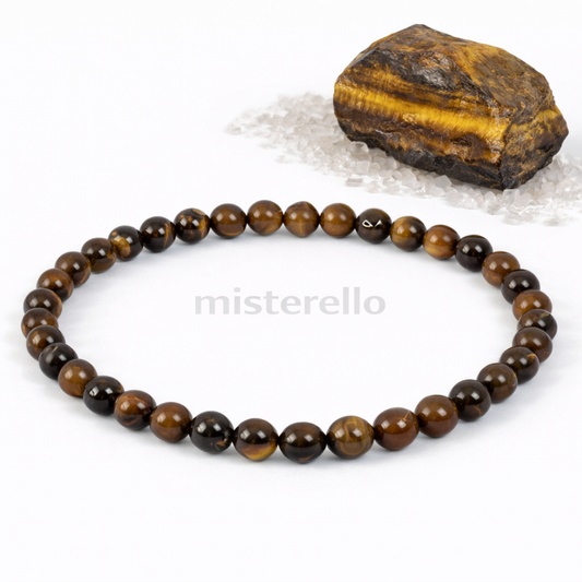Pulsera Elástica de Ojo de Tigre 4mm – Piedra Natural de Protección y Confianza