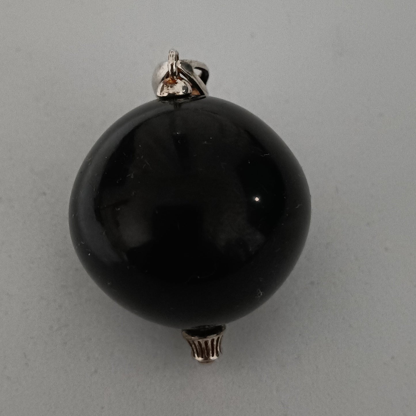 🖤 Colgante Bola de Azabache Natural con Plata 925 – 2,5 cm