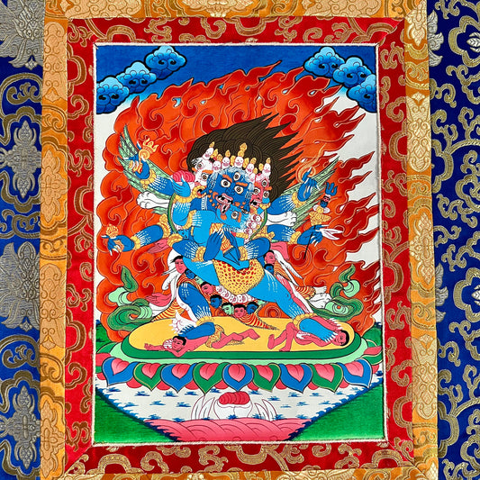 Thangka Tibetano de Chakrasamvara en Unión (Yab-Yum) – Arte Tántrico Vajrayana
