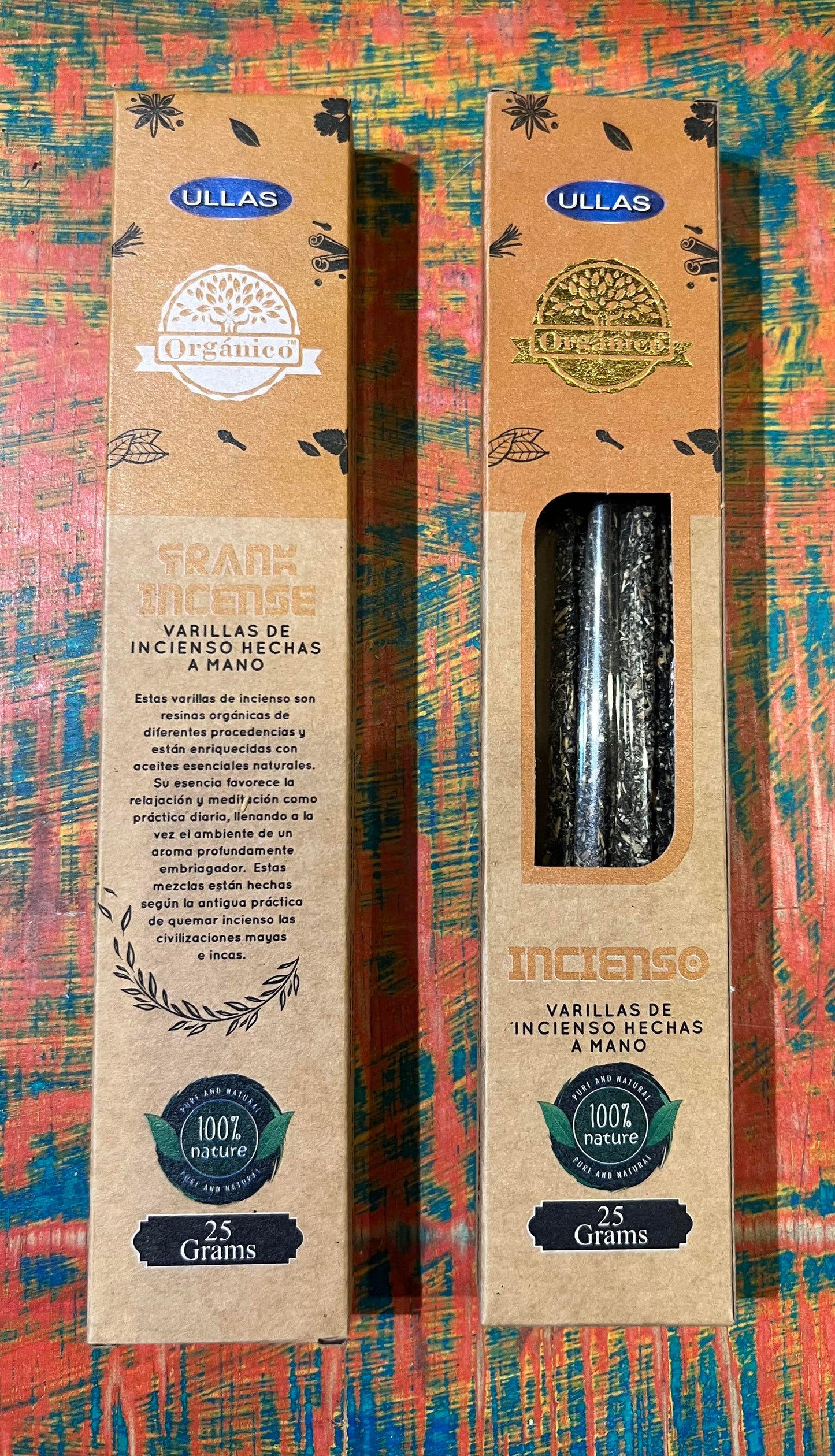 Incienso Natural Orgánico ULLAS – Incienso Tradicional (Frankincense) – 25g – Hecho a Mano