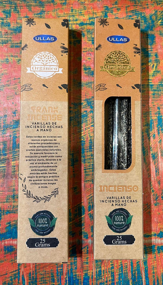 Incienso Natural Orgánico ULLAS – Incienso Tradicional (Frankincense) – 25g – Hecho a Mano