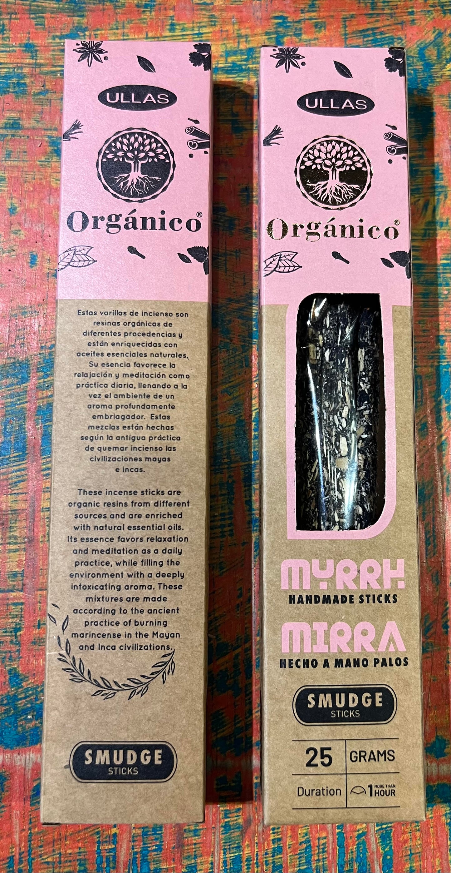 Incienso Natural Orgánico ULLAS – Mirra – Hecho a Mano – 25g
