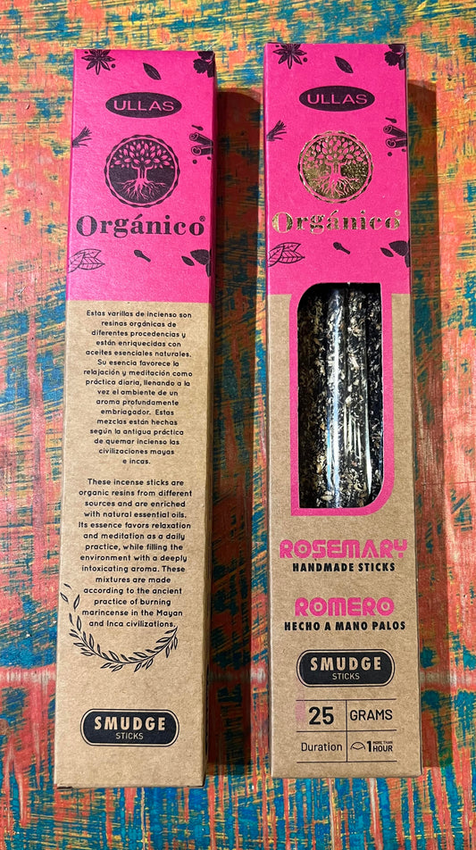 Incienso Natural Orgánico ULLAS – Romero (Rosemary) – Protección y Claridad – 25g
