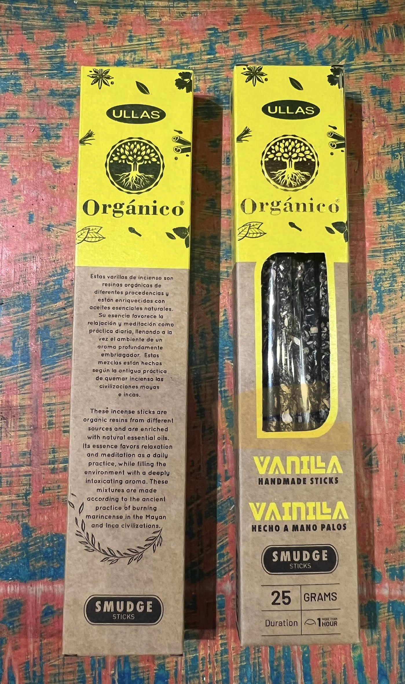 Incienso Natural Orgánico ULLAS – Vainilla – Hecho a Mano – 25g