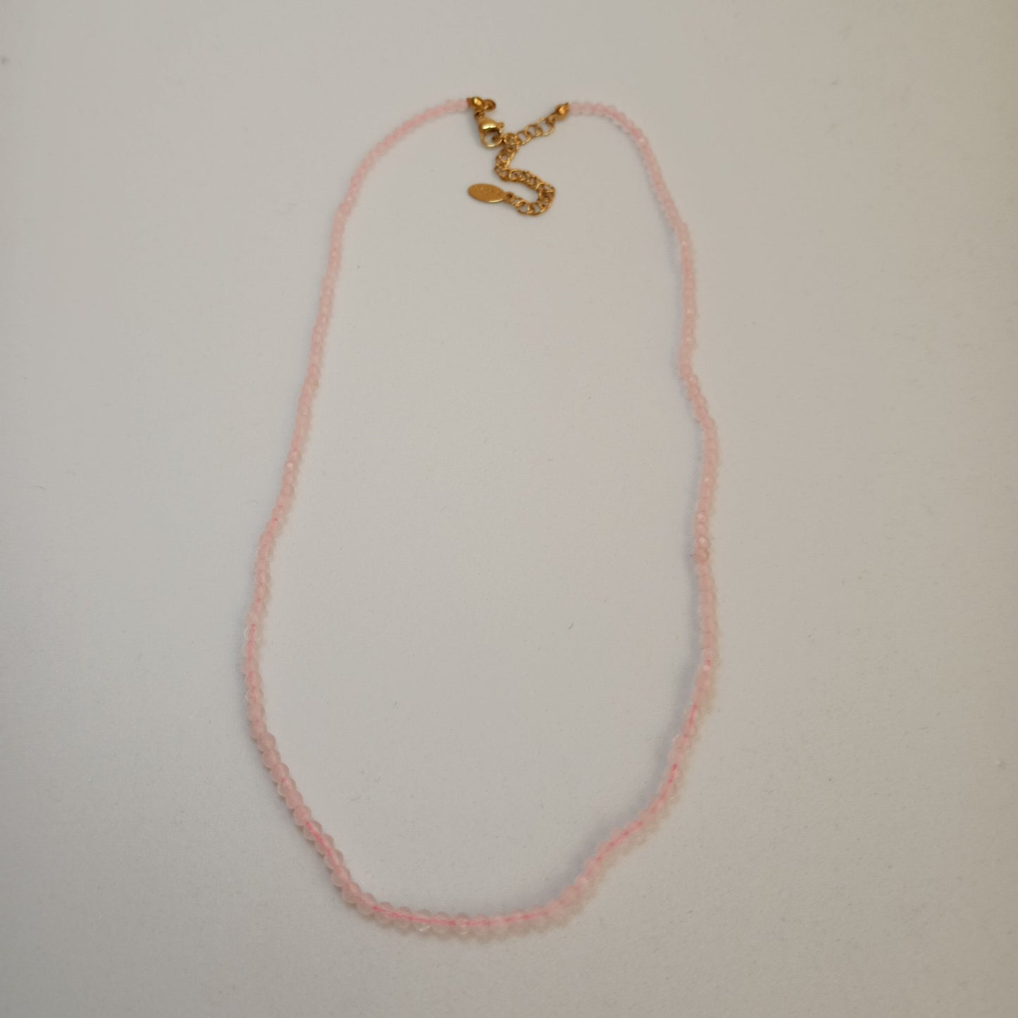 Collar de Cuarzo Rosa Facetado – Cierre de Acero Inoxidable – Amor y Armonía