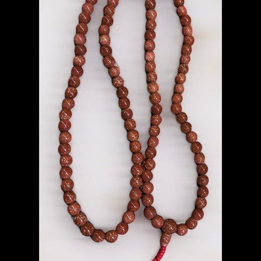 Mala Japamala de Goldstone  ( aventurina oro naranja)– 108 Cuentas – Energía y Vitalidad