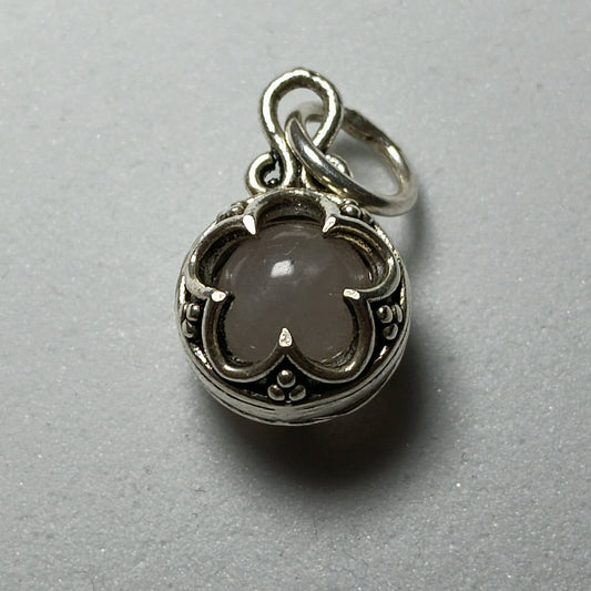 Colgante Plata  , Gotland con Cuarzo Rosa " Protección" (1 cm diámetro))