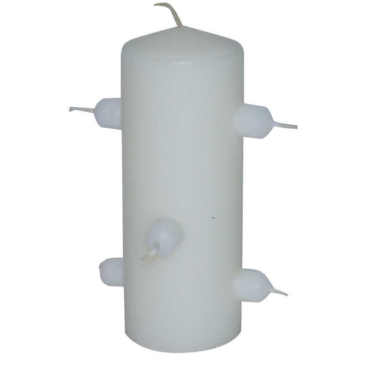 Velón Blanco de 7 Mechas – Limpieza, Paz y Protección Energética