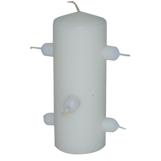 Velón Blanco de 7 Mechas – Limpieza, Paz y Protección Energética