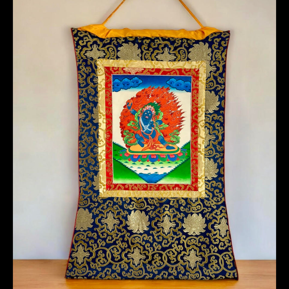 Thangka Tibetano de Mahakala – Deidad Protectora Iracunda