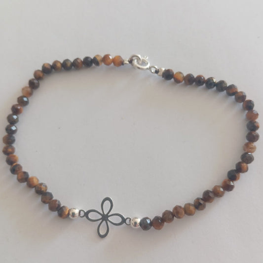 Pulsera Ojo de Tigre Facetado con Sigilo del Dinero en Plata – Protección y Prosperidad
