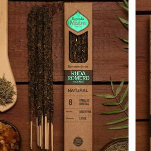 Incienso Natural de Ruda y Romero – Limpieza y Protección Energética (8 varillas