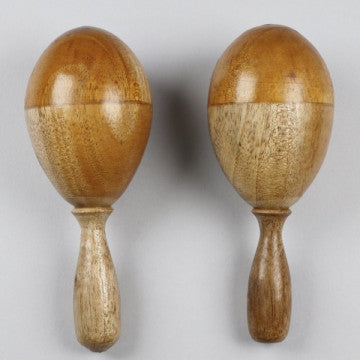Maraca lisa de madera 12 cm | Instrumento musical de percusión