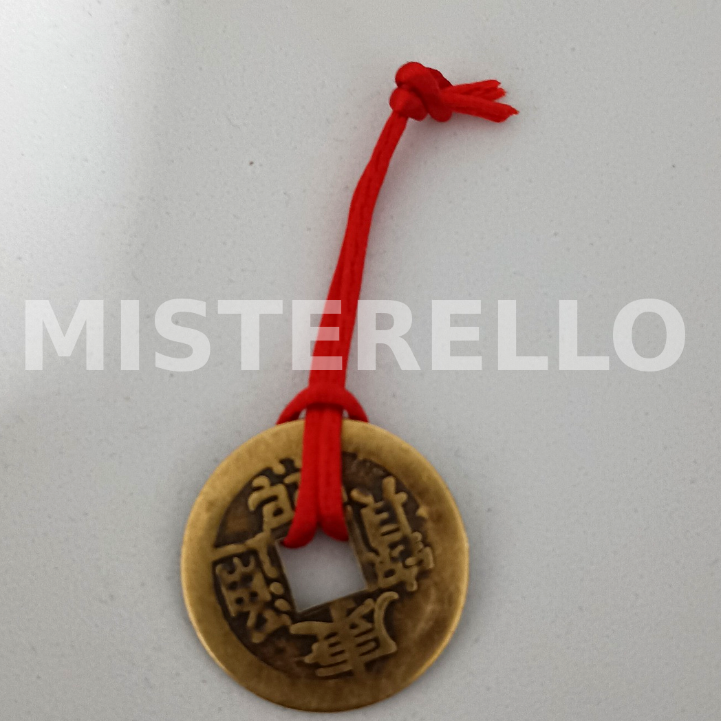 Moneda China Feng Shui de la Prosperidad con Cordón Rojo