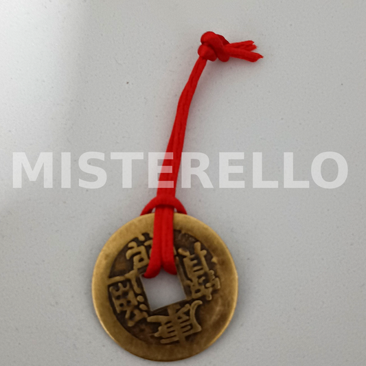 Moneda China Feng Shui de la Prosperidad con Cordón Rojo