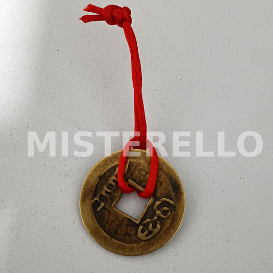 Moneda China Feng Shui de la Prosperidad con Cordón Rojo