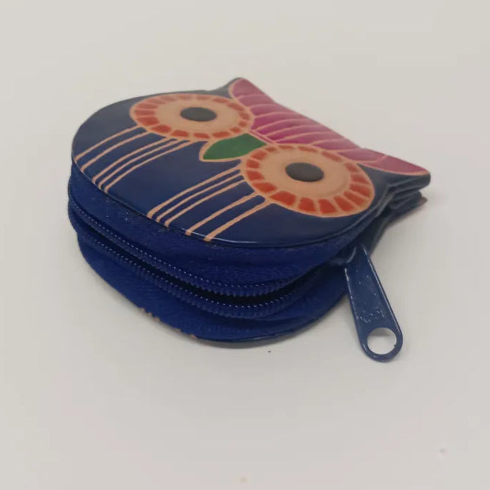Monedero Búho de Cuero Artesanal – Amuleto de Sabiduría