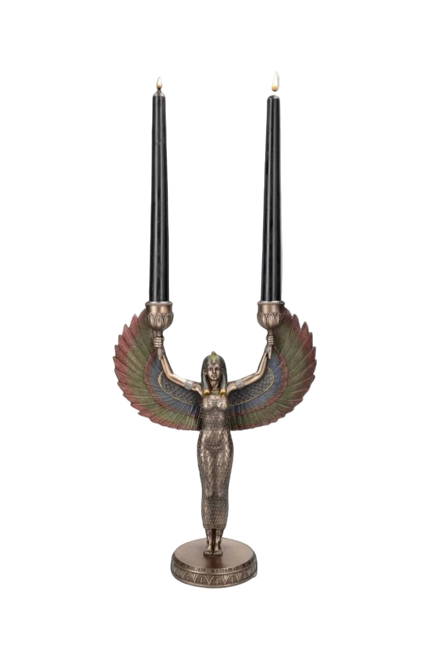 Figura Isis Porta Velas en Resina – Protección, Energía y Decoración Espiritual
