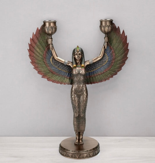 Figura Isis Porta Velas en Resina – Protección, Energía y Decoración Espiritual